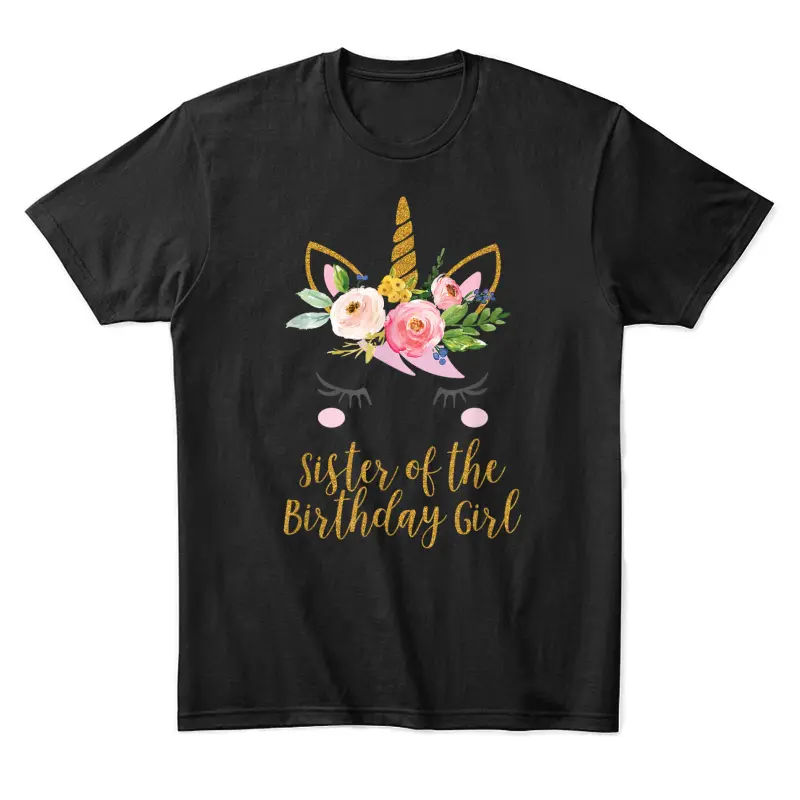 Boho Sister Of The Birthday Girl Unicorn Sister Shirt Unisex Staple T-Shirt