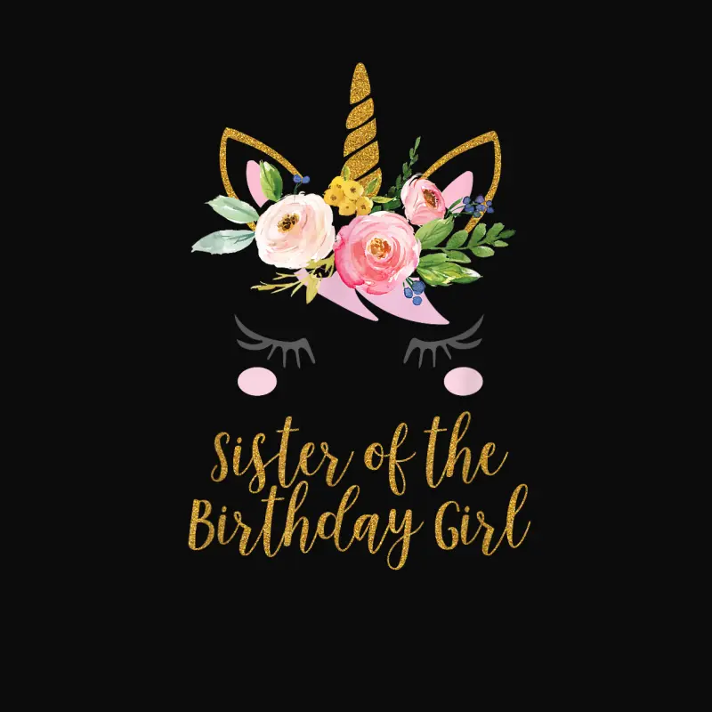 Boho Sister Of The Birthday Girl Unicorn Sister Shirt Unisex Staple T-Shirt