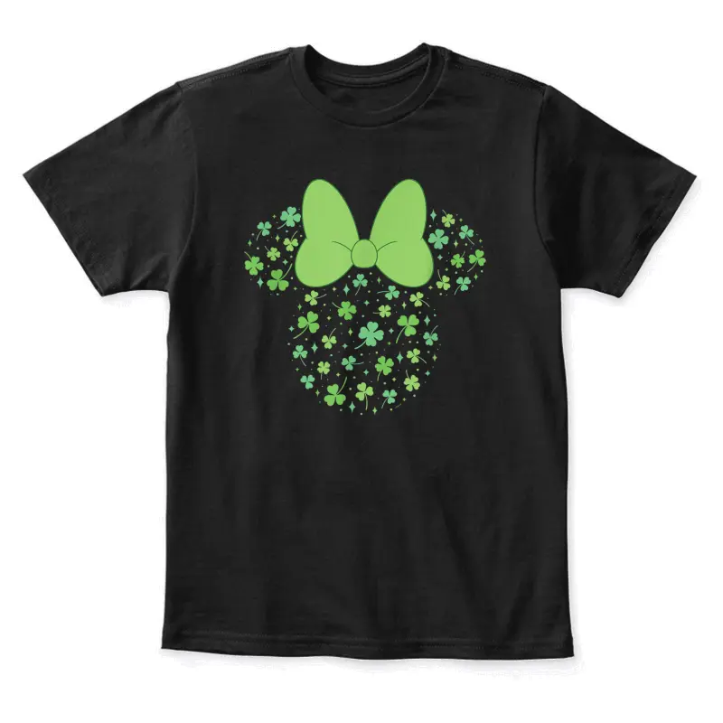 Disney Minnie Mouse Icon Shamrock Clovers St Patrick’s Day Youth Staple T-Shirt