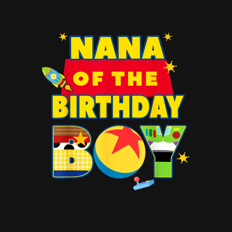 Nana Of The Birthday Boy Toy Familly Matching Story Bday Unisex Long Sleeve T-Shirt