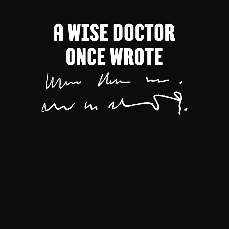 A Wise Doctor Once Wrote Medical Doctor Handwriting Unisex Staple T-Shirt