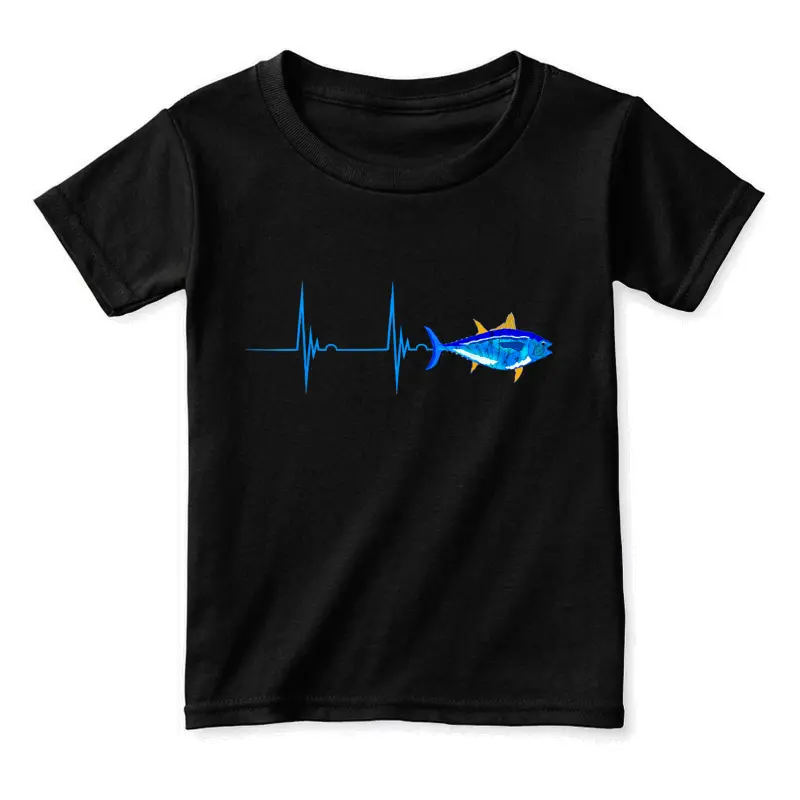 Bluefin Tuna Heartbeat Ekg Pulseline Deep Sea Fishing Tshirt Toddler Staple T-Shirt