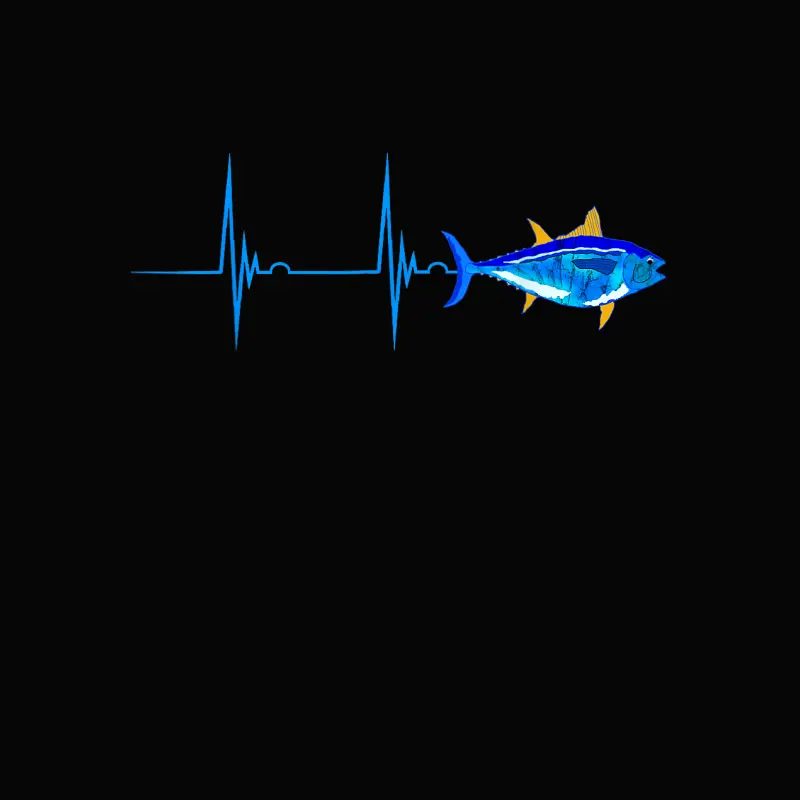 Bluefin Tuna Heartbeat Ekg Pulseline Deep Sea Fishing Tshirt Toddler Staple T-Shirt