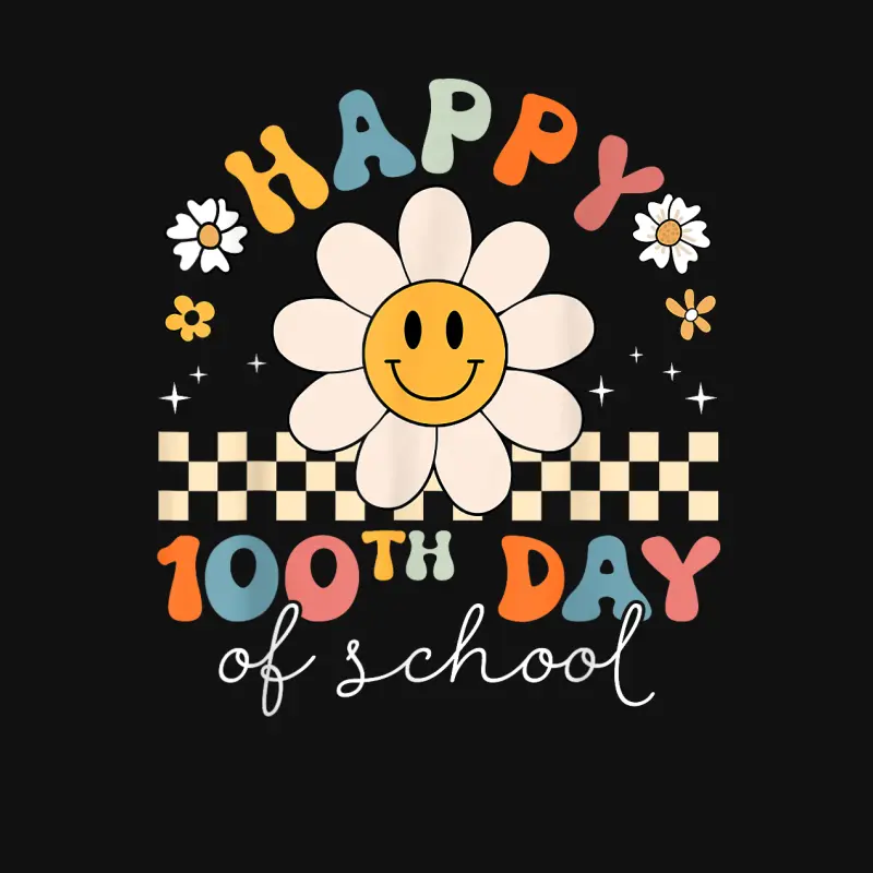 Happy 100Th Day Of School Shirt For Teacher Kids Hippie Face Baby Onesie