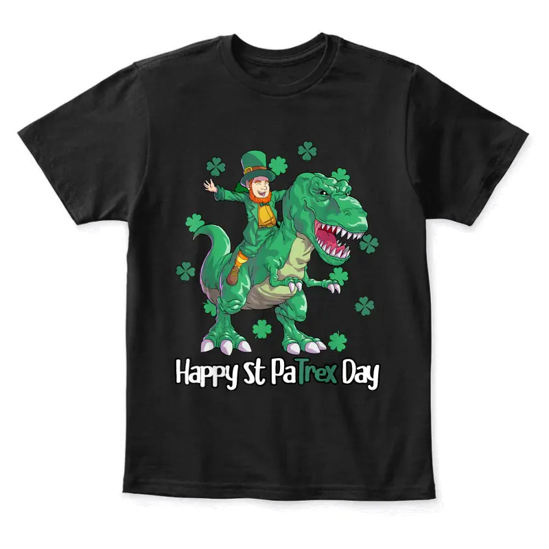 Dino St Patricks Day Shirt Kids Toddler Boys Leprechaun Youth Staple T-Shirt