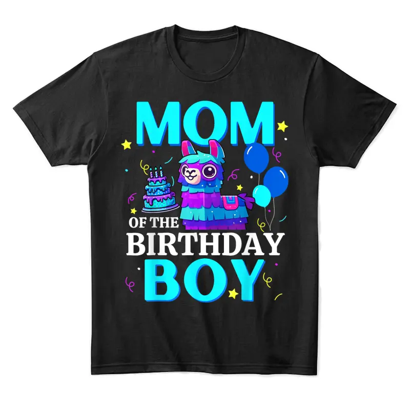 Mom Of The Birthday Boy Llama B-Day Party Matching Family Unisex Staple T-Shirt