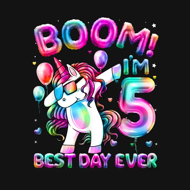 5 Years Old Dabbing Unicorn Gifts 5Th Birthday Girl Party Unisex Long Sleeve T-Shirt