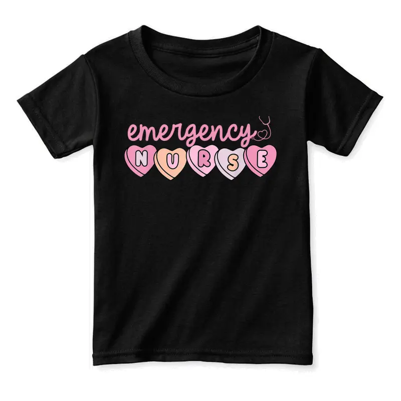 Emergency Department Nurse Hearts Er Rn Ed Valentine's Day Toddler Staple T-Shirt