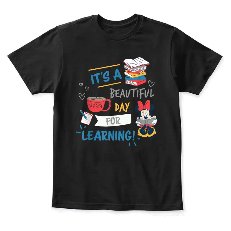 Disney Minnie Mouse Beautiful Day For Learning Teacher’s Day Youth Staple T-Shirt