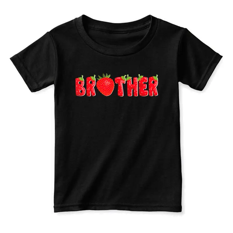 Funny Strawberry Brother Fruit Birthday Family Matching Toddler Staple T-Shirt