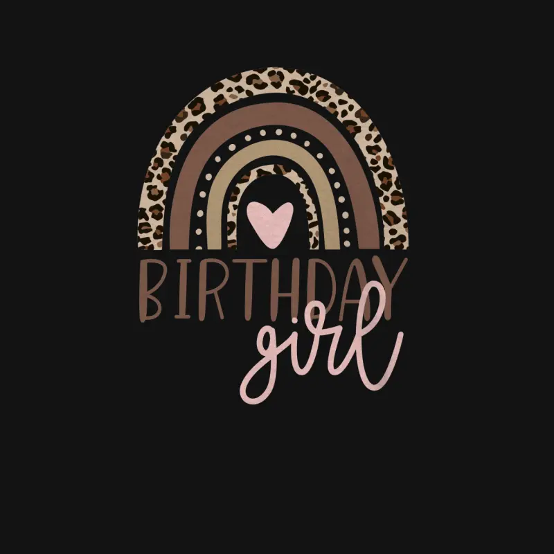 Birthday Girl Leopard Rainbow Birthday Party Family Youth Staple T-Shirt