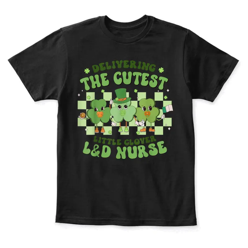 Delivering The Cutest Clover L&D Nurse St Patricks Day Youth Staple T-Shirt