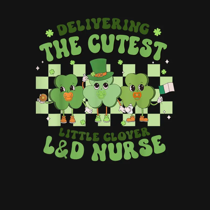 Delivering The Cutest Clover L&D Nurse St Patricks Day Youth Staple T-Shirt