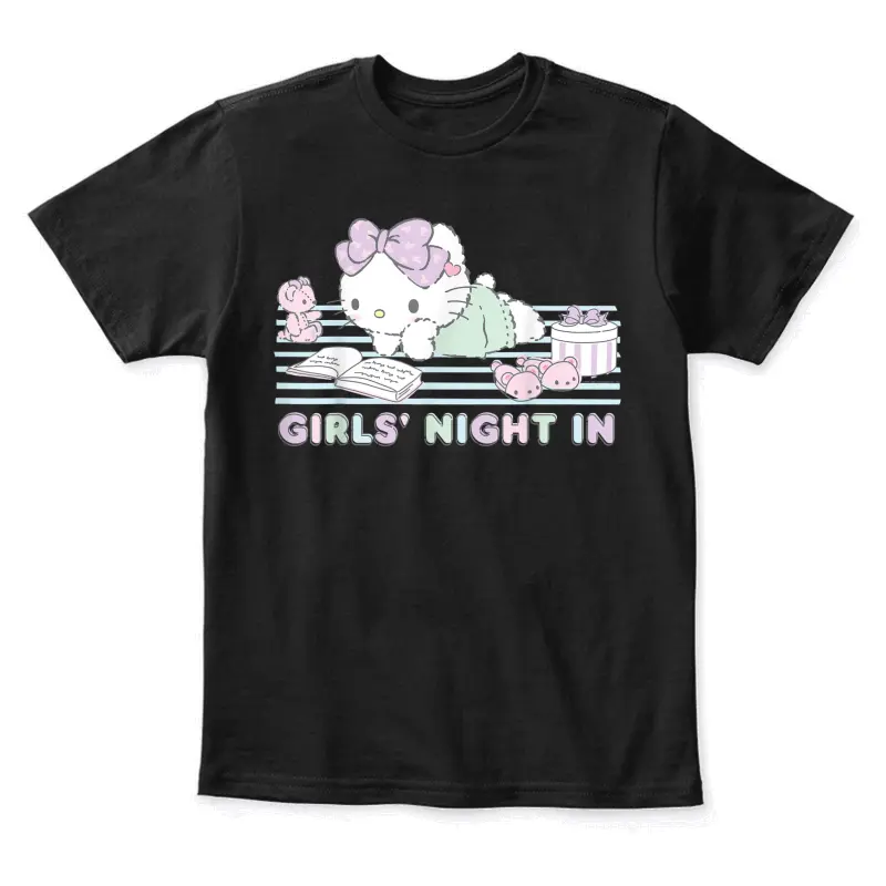 Hello Kitty Girls Night In Reading Short Sleeve Youth Staple T-Shirt