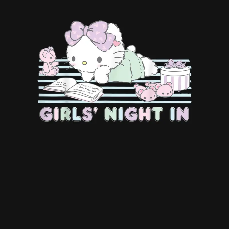 Hello Kitty Girls Night In Reading Short Sleeve Youth Staple T-Shirt
