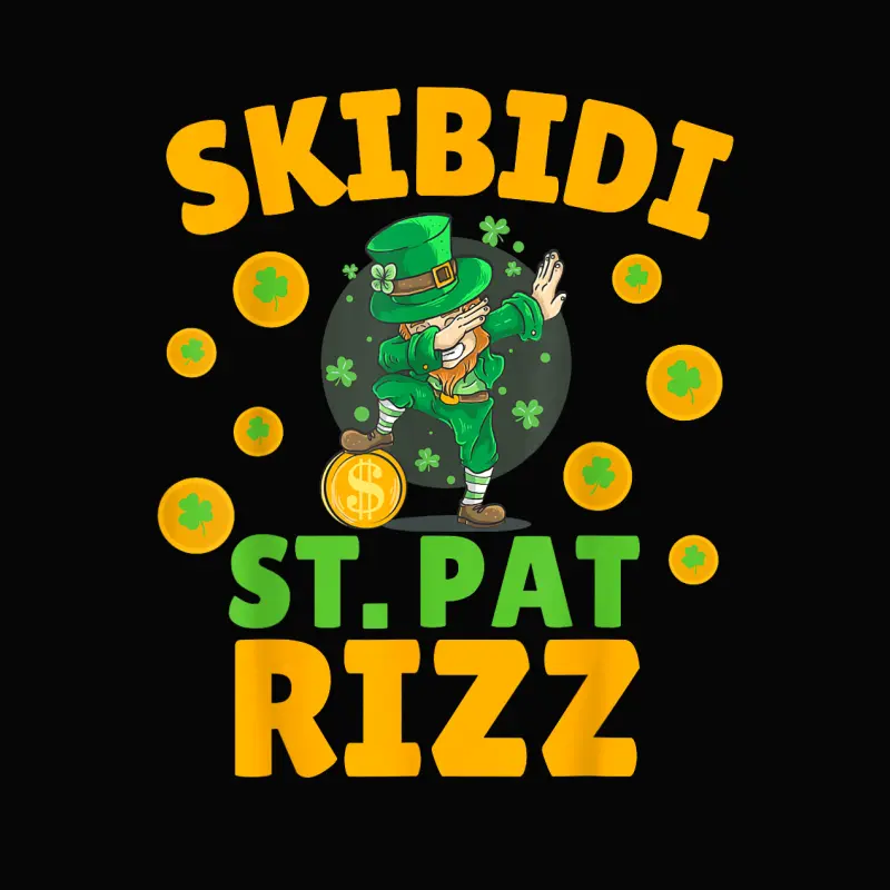 Funny St Patrick's Day Irish Skibidi St. Pat Rizz Toddler Staple T-Shirt