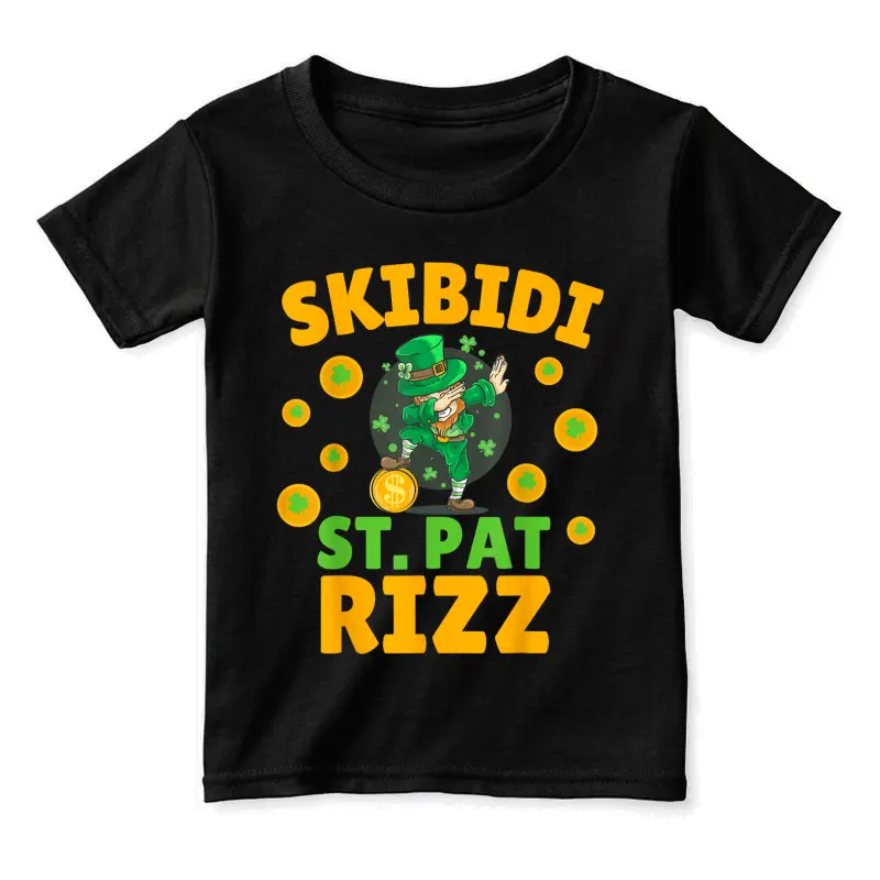 Funny St Patrick's Day Irish Skibidi St. Pat Rizz Toddler Staple T-Shirt