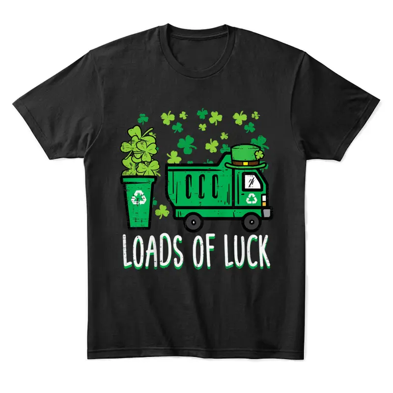 Kids St Patricks Day Garbage Truck Load Of Luck Toddler Boys Unisex Staple T-Shirt