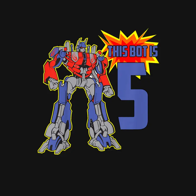 Kids 5Th Birthday Bot Robot For 5 Yr Old Boys Girls Unisex Long Sleeve T-Shirt
