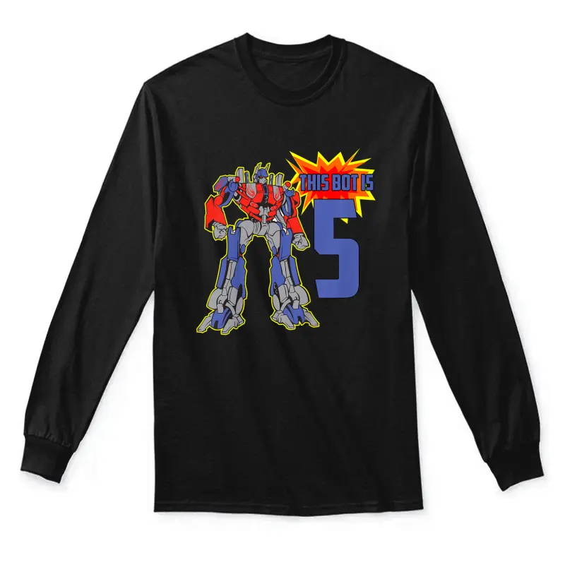 Kids 5Th Birthday Bot Robot For 5 Yr Old Boys Girls Unisex Long Sleeve T-Shirt