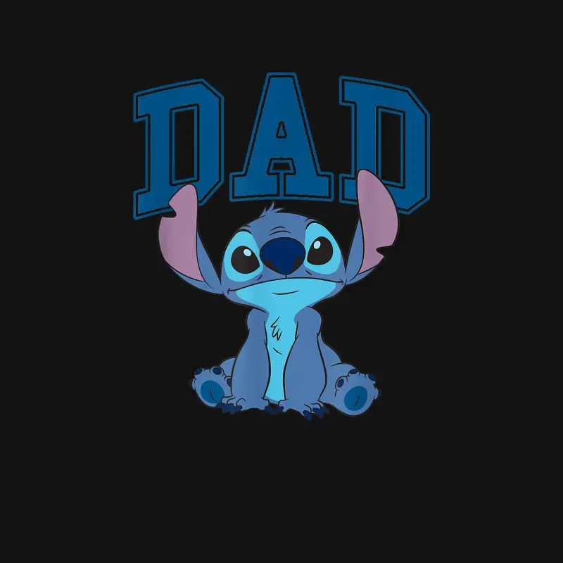 Disney Lilo & Stitch Vintage Dad Cool Stitch Collegiate Logo Unisex Long Sleeve T-Shirt