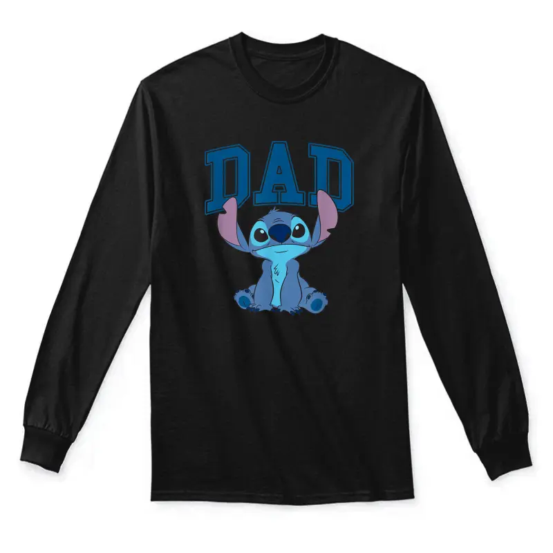 Disney Lilo & Stitch Vintage Dad Cool Stitch Collegiate Logo Unisex Long Sleeve T-Shirt
