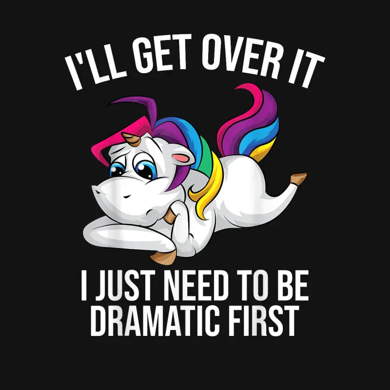Funny Unicorn Lover Gift | Cute Drama Queen Girls Kids Women Youth Staple T-Shirt