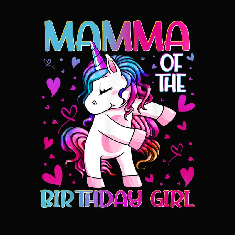 Mamma Of The Birthday Girl Flossing Unicorn Mom Mommy Gifts Toddler Staple T-Shirt