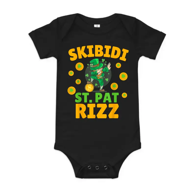 Funny St Patrick's Day Irish Skibidi St. Pat Rizz Baby Onesie