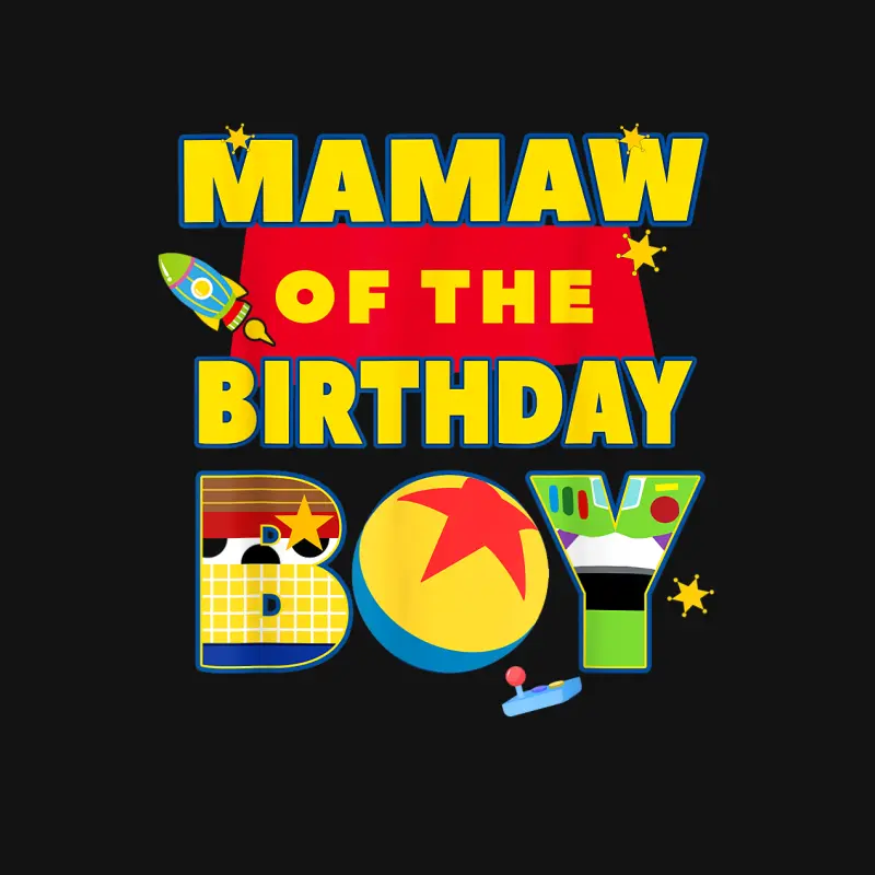 Mamaw Of The Birthday Boy Toy Familly Matching Story Bday Unisex Long Sleeve T-Shirt