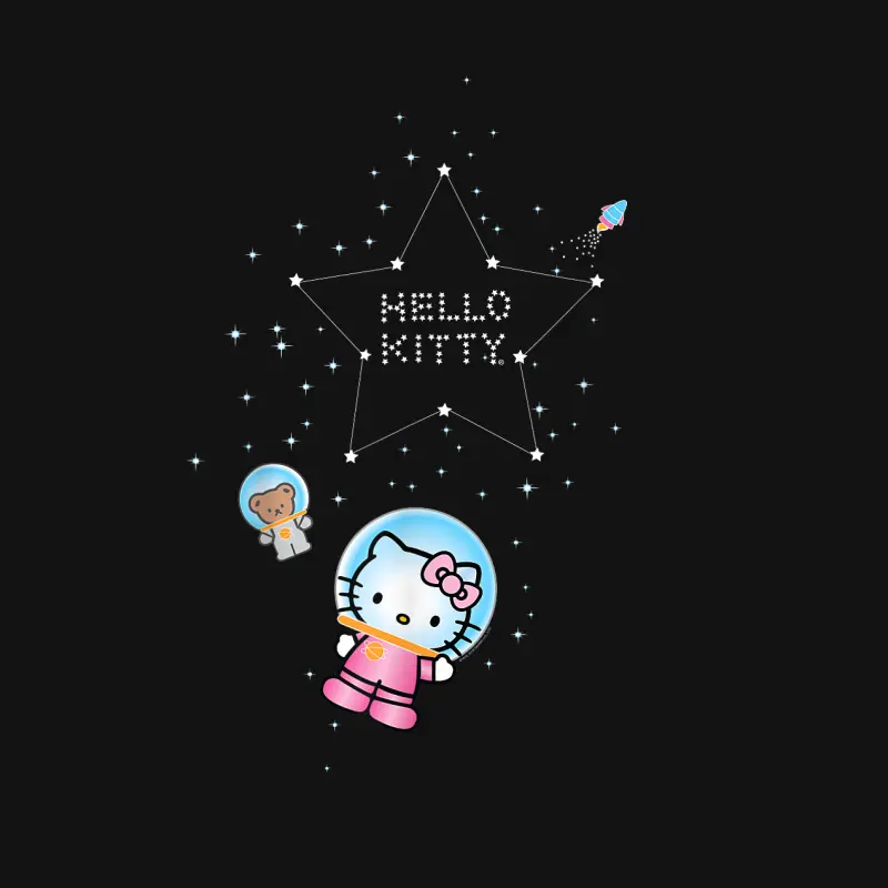 Hello Kitty Constellation Stars Astronaut Unisex Long Sleeve T-Shirt