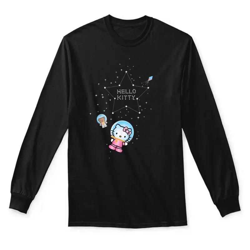 Hello Kitty Constellation Stars Astronaut Unisex Long Sleeve T-Shirt