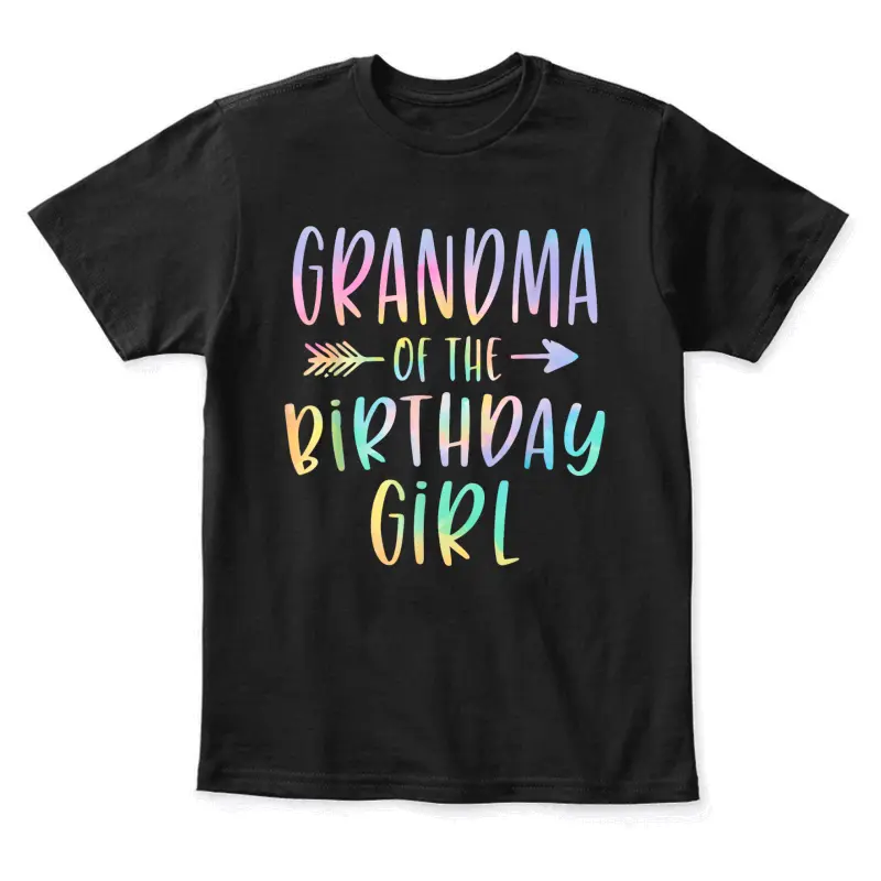 Grandma Of The Birthday Girl Tie Dye Colorful Bday Youth Staple T-Shirt