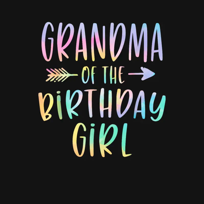 Grandma Of The Birthday Girl Tie Dye Colorful Bday Youth Staple T-Shirt