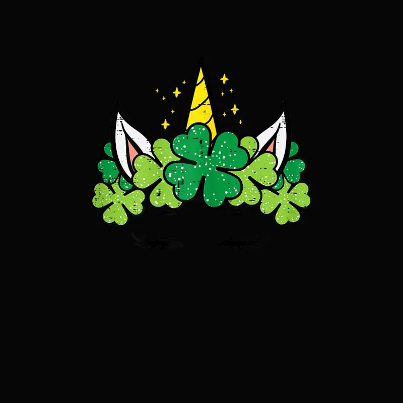 St Patricks Day Unicorn Face Shamrock Pattys Toddler Girls Toddler Staple T-Shirt