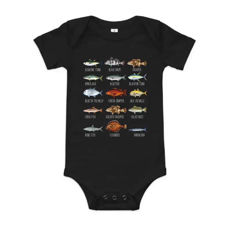 Types Of Saltwater Fish Species Biology Fishing Lover Baby Onesie