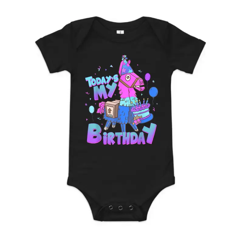 Todays My Birthday Llama Birthday Boy Kids Youth Llama Decor Baby Onesie