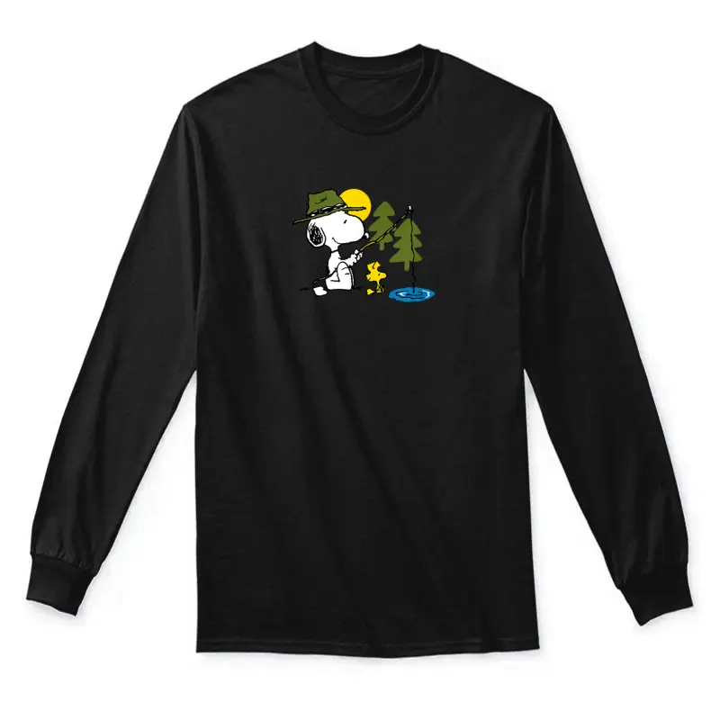 Peanuts - Snoopy Woodstock Fishing Unisex Long Sleeve T-Shirt