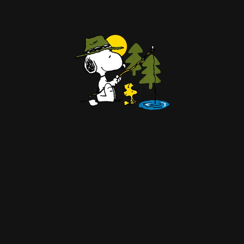 Peanuts - Snoopy Woodstock Fishing Unisex Long Sleeve T-Shirt