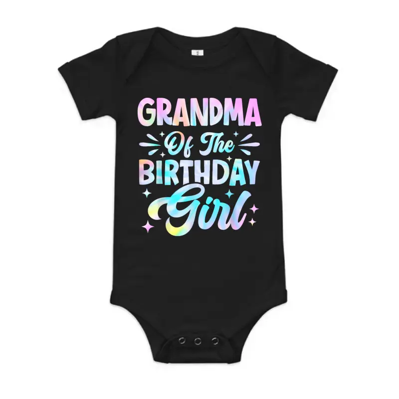 Grandma Of The Birthday Girl Shirt Tie Dye Party Family Baby Onesie