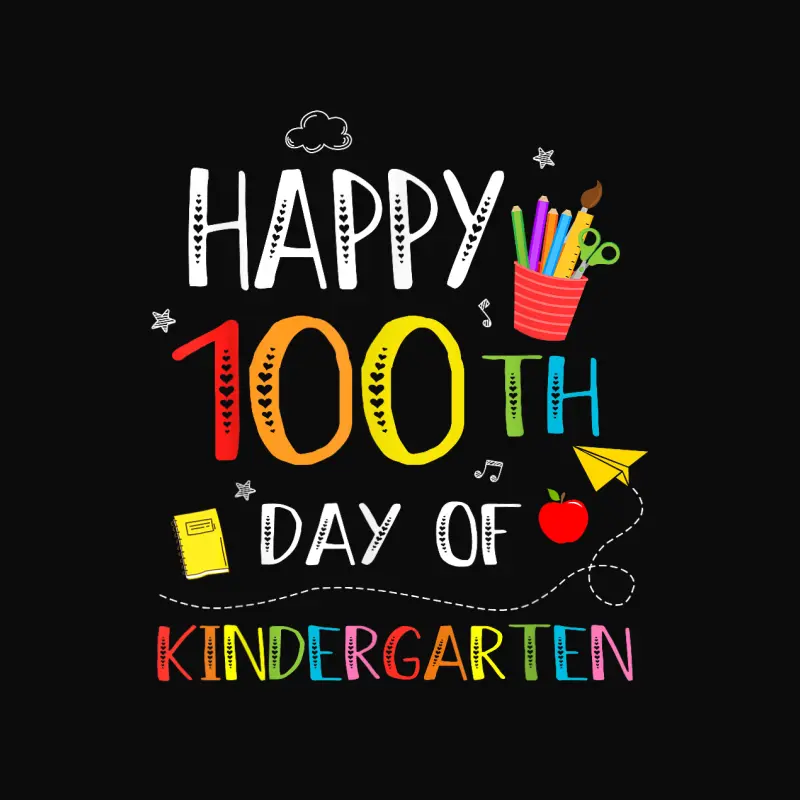 100 Days Of Kindergarten Happy 100Th Day Of School Teachers Unisex Staple T-Shirt
