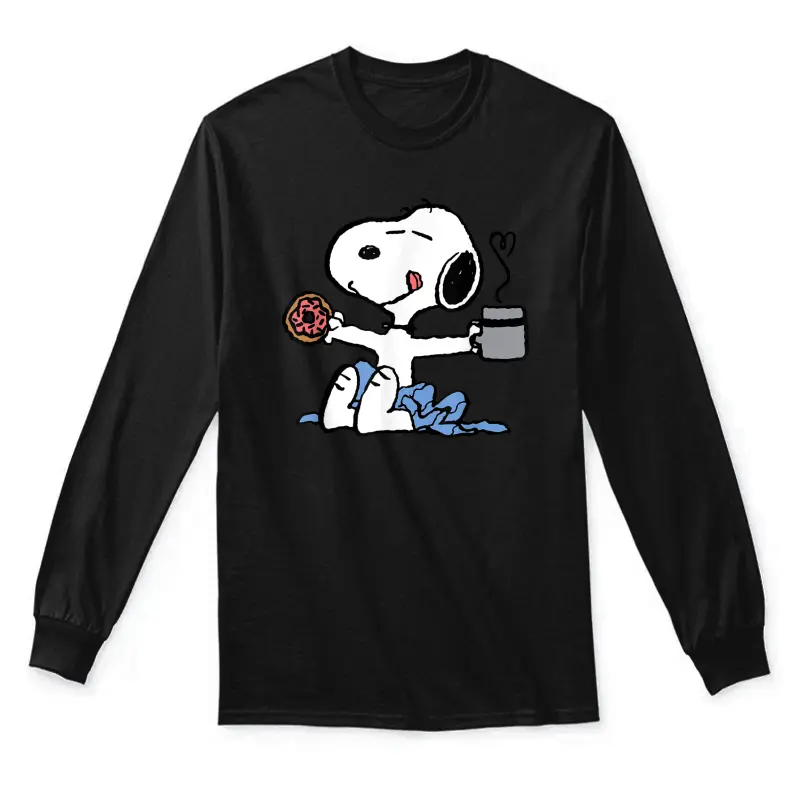 Peanuts - Donut Coffee Snoopy Unisex Long Sleeve T-Shirt