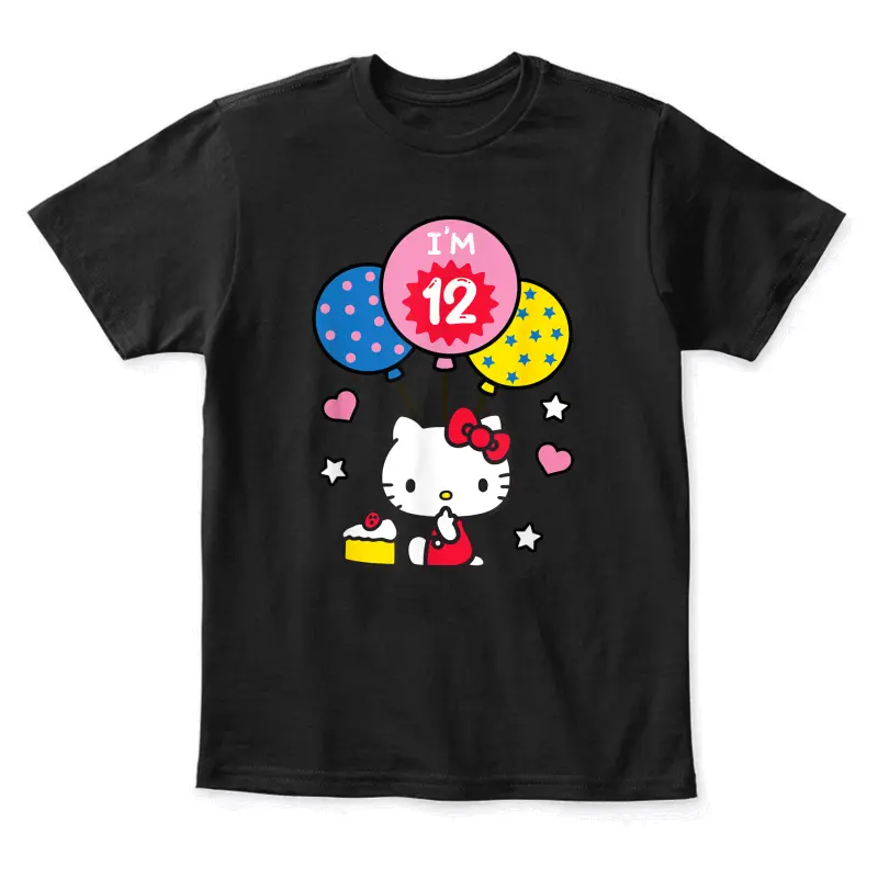 Hello Kitty I'm 12 Birthday Youth Staple T-Shirt