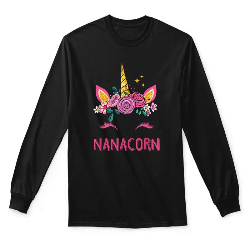 Nanacorn Nana Unicorn Girl Grandma Kids Mother's Day Unisex Long Sleeve T-Shirt