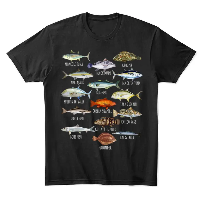 Fish Species Biology Types Of Saltwater Fish Fishing Unisex Staple T-Shirt
