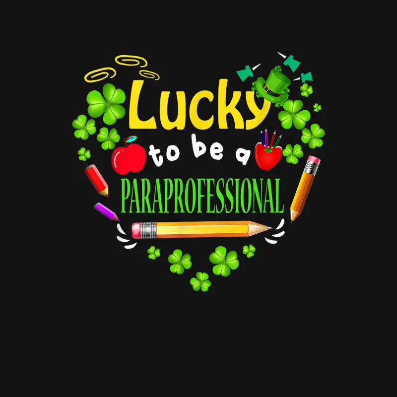 St Patricks Day Lucky To Be A Paraprofessional Youth Staple T-Shirt