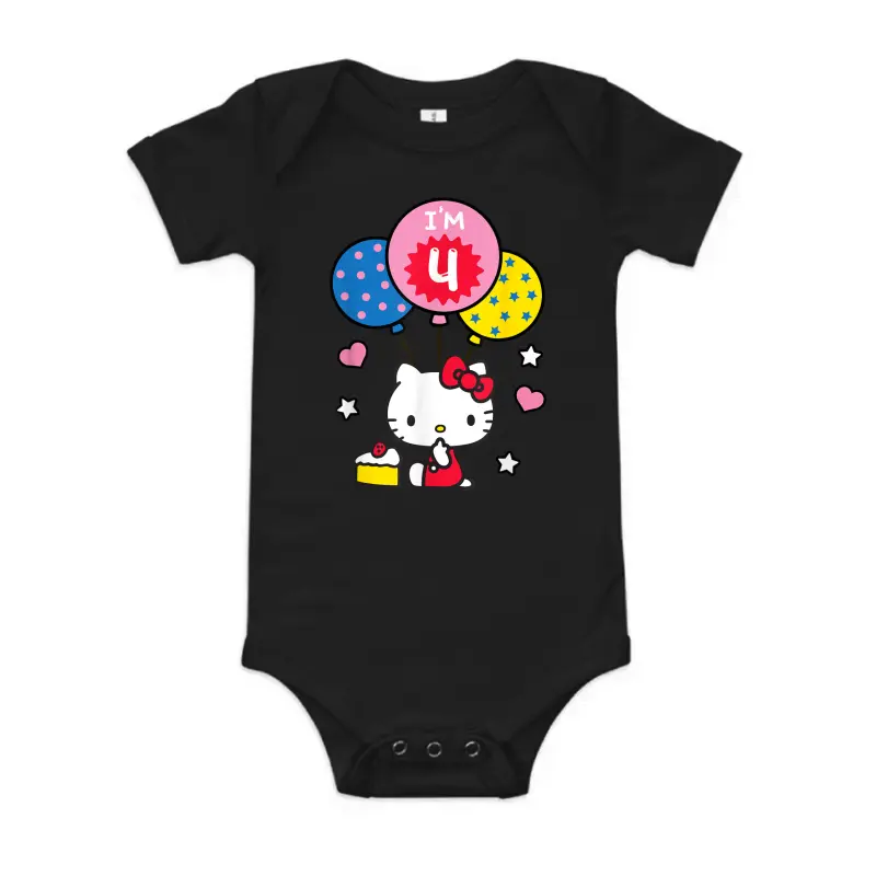 Hello Kitty I'm 4 Birthday Baby Onesie