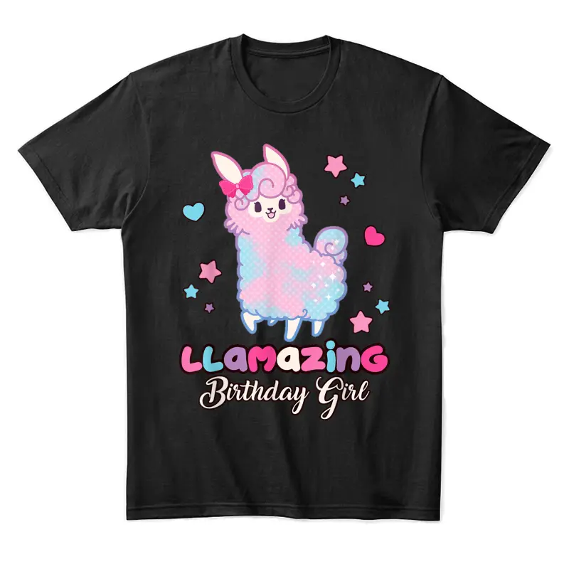 Llama Birthday Girl Llamazing Birthday Alpaca Llama Girl Unisex Staple T-Shirt
