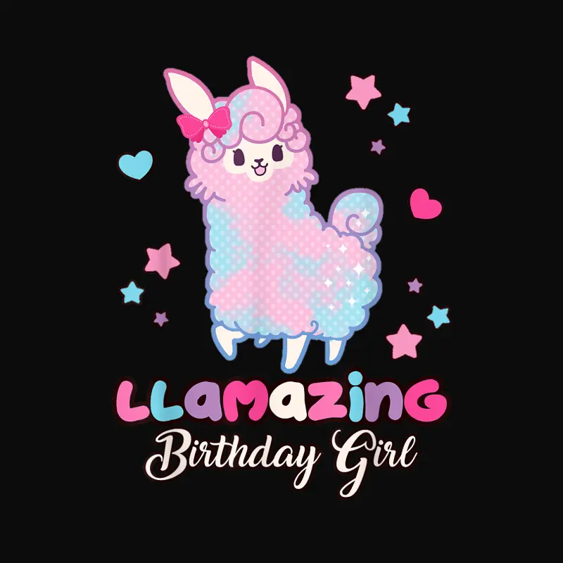 Llama Birthday Girl Llamazing Birthday Alpaca Llama Girl Unisex Staple T-Shirt