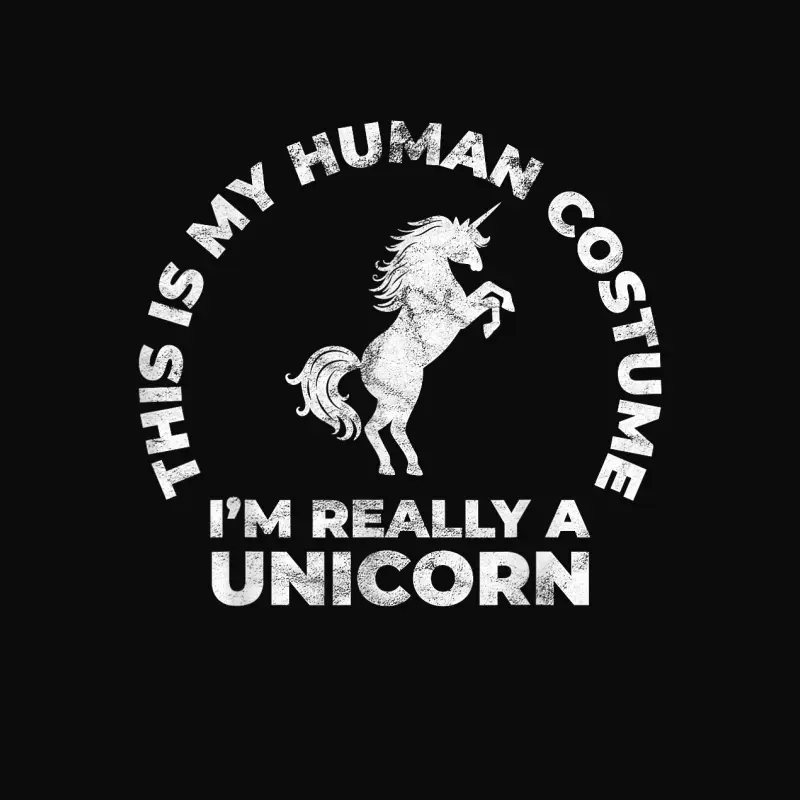 This Is My Human Costume I'm Really A Unicorn Unisex Staple T-Shirt